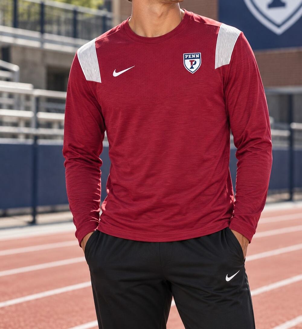 Nike Penn Quakers Dri-FIT Shirt Men’s Medium Red Long Sleeve NWT University PA